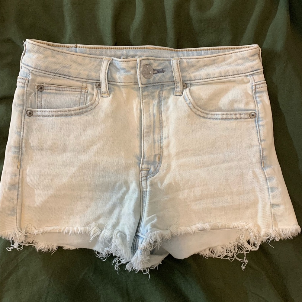 American Eagle Blue Acid Wash Shorts